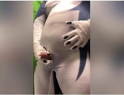 Japanese Chubby Masturbating In A Suit