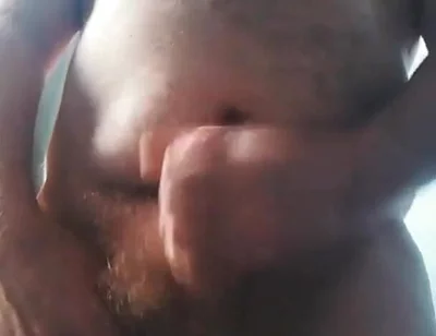 Big British Hairy Daddy Bear Wanking with Cumshot