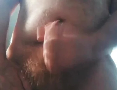 Big British Hairy Stepdaddy Bear Wanking with Cumshot