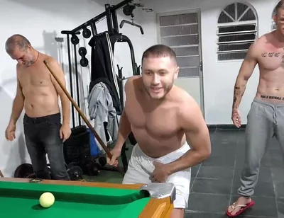 Me, Carmona, Opaido Carmona and Viking De Taubaté Started a Game of Pool Naked