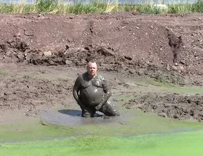 Mud Bath in Dark, Creamy Pond Mud