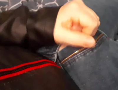 Jerking in Biker Leather Jacket