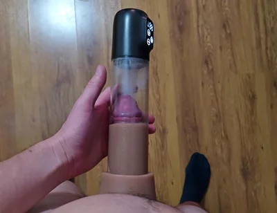 Just a Moment After an Intense Orgasm a Penis Vacuum Pump Full of Sperm