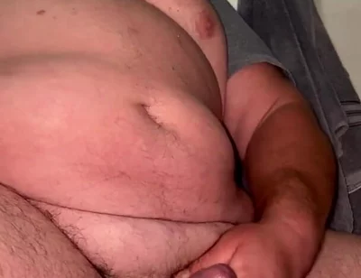 Bear Smoking and Stroking on the Toilet