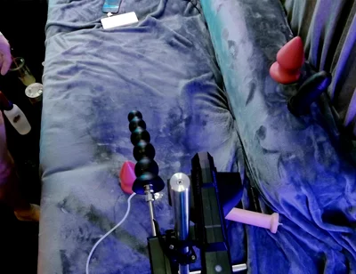 Random Stranger Controls My Fuck Machine and Destroys My Hole with Huge Anal Beads Deepest Ride and Massive Load