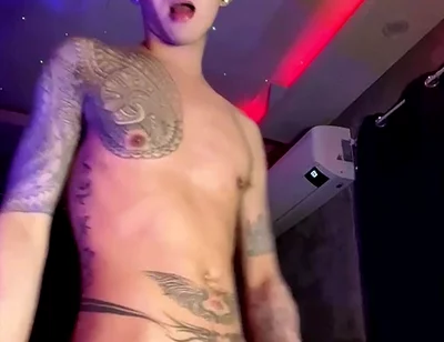 Asian Inked Boy Teasing and Jerking off