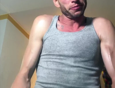 Sweaty Jerk off See Stain on My Chest with Big Bust at End