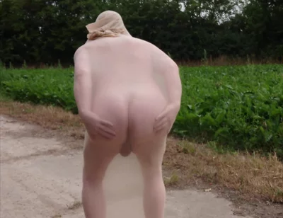 Exhibitionist with Sexy Nylon Fetish on Lonely Dirt Road
