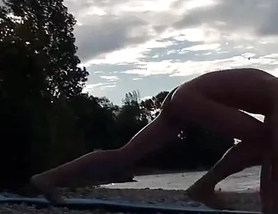 Slender Nudist Boy Does Yoga Nude on a Naturist Beach. Naked Yoga Video by Jon Arteen Gay Porn Model