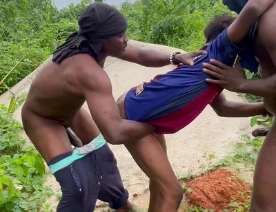 Threesome Bareback Fuck From Two Big Daddies and and Twink
