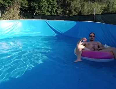 Wet Summer Ride. Handjob in the Pool
