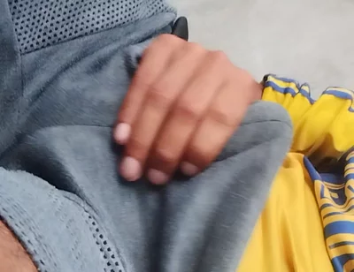 Man Gets Hot and Masturbates Under His Clothes