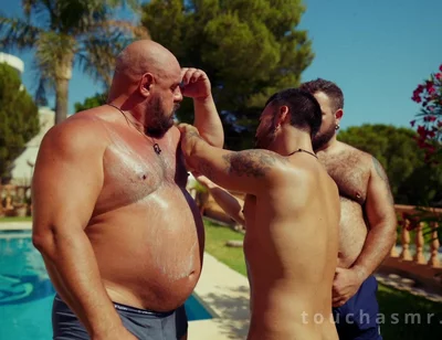 Putting Sun Cream on Two Big Handsome Bears Massage Asmr