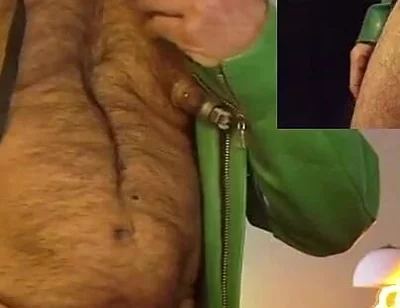 Cop Pumps His Balls, Cock and Nips While Wearing His Cop Leather
