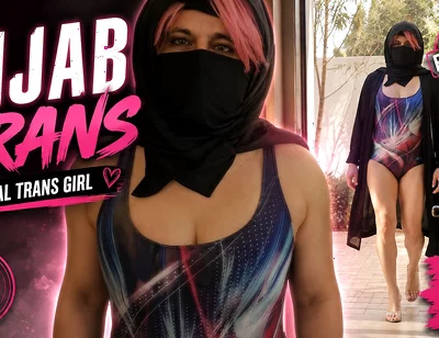 Arab Muslim Sissy Wearing Hijab Outdoors