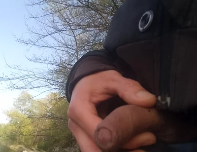 Jon Arteen Pulls Out His Beautiful Penis and Urinates Outdoors. Gay Porn with an Asian Twink