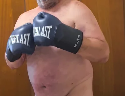 Silver Stepdaddy Boxer - POV Shadowboxing Naked