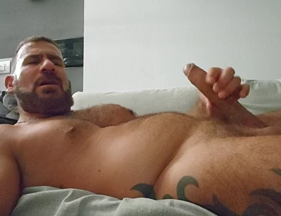 Stepdaddy Wanking on Couch