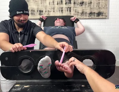 Ticklish Chicks - Tklnurse Blindfolded And Tag Team Tickled By Magic Tickler Until She Gigglegasms