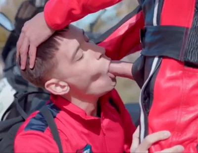 Biker cock sucking outdoor