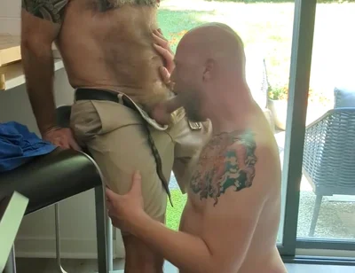 Sucking on Stepdad's Big Cock