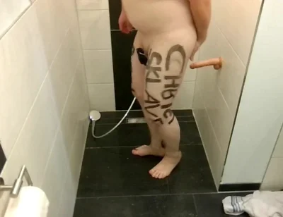 Slave Lettering Marking Anal Hook Dildo Plug Milking Fucked Winch Penis Cage Shower Outdoor Street