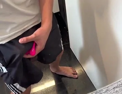 Bwc Can't Hold It - Vibrates His Cock Until He Cums Hard in His Shorts