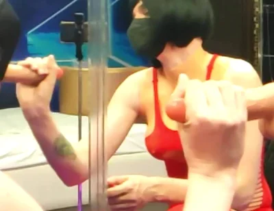 Jerking off to the Sight of Myself in the Mirror. Red Bodysuit, Hard Cock, Zero Shame