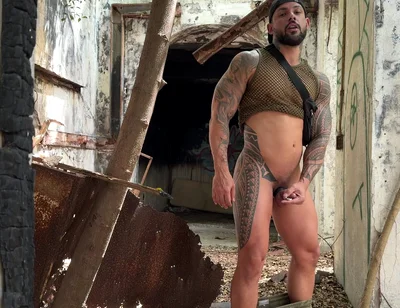 Public Jerk off and Dildo Play in Abandoned Build
