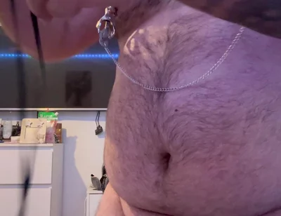Nipple Play with Cock Bondage