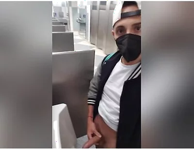 Jacking Off And Cumming With My Pants Down To My Ankles At The Chicago Airport Bathroom