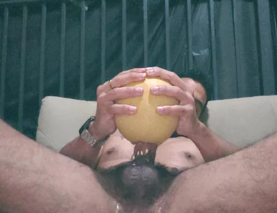 Food Fetish Fuck the Melon so Crazy I Can Hear Your Fucking Throat My Cock