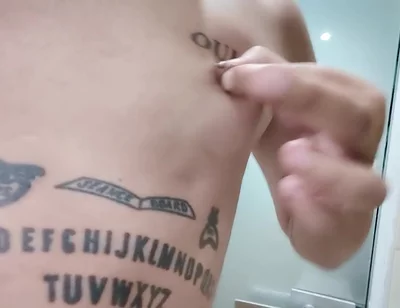 Showing Tattooed Breasts and Pierced Nipples - Squeezing and Touching Breasts - Tits Play