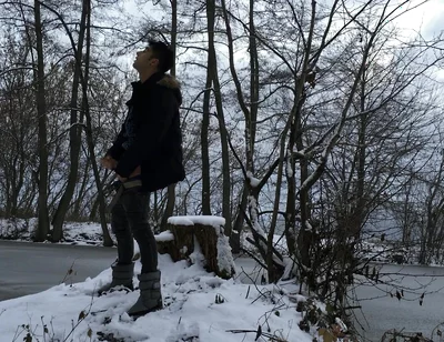 Winter Jerk off in Snowy Land Two Times