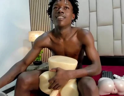 Black Twink Fucking Toy & Cumming