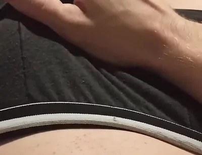 Guy Gently Jerks off His Cock Through His Panties, Erotically