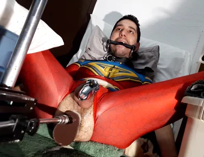 October 2021 Ricky Cage Live Show - Cock-locked Superhero Takes Dicks in Ass and Mouth!