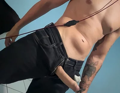 Solo Hot Man in Jeans Masturbating Until He Cums
