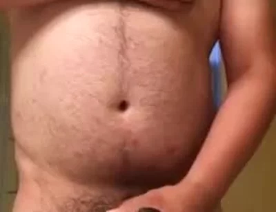 Hairy Bear Jerking Off and Cumming in the Shower