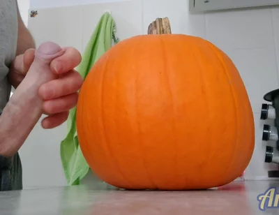 Another Halloween Orgasm. Throbbing and Thick on Pumpkin.