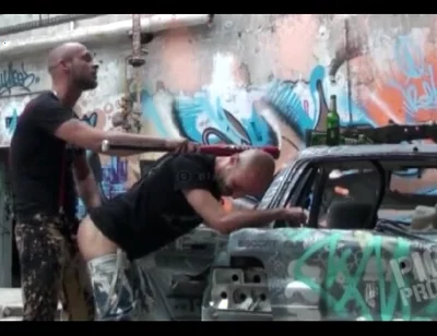 Skinhead boys outdoor fucking