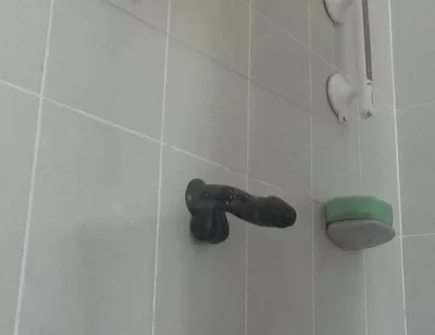 Riding a Large Black Cock Dildo 1