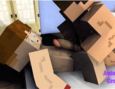 Late Game Night With The Boys - Minecraft Gay Sex Animation