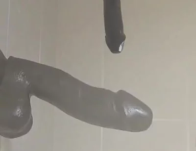 Good Views of Riding Large Black Cock Dildo