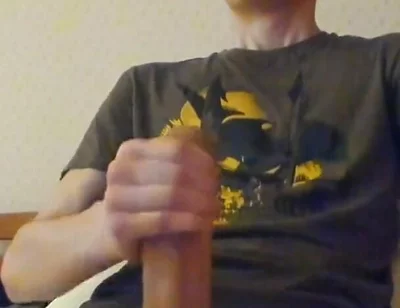 A skinny Guy Shoots a Huge Portion of Sperm and gets a Strong Orgasm