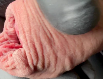 Long Foreskin and Huge Cockhead with Dripping Precum