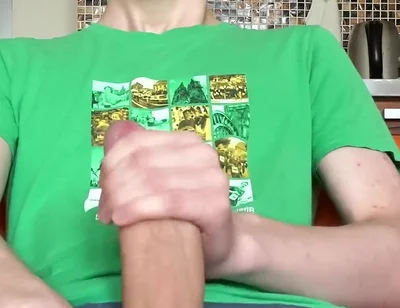 Big Load From a Boy in a Green T-shirt