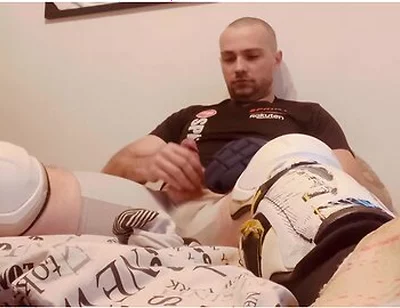 Wank In Hockey Shinpads Soccer Cleats And Hockey Gloves