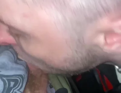 Kinkysirius in Chav Scally Outfit Sucks Hard by Leather Bear in the Public Restroom