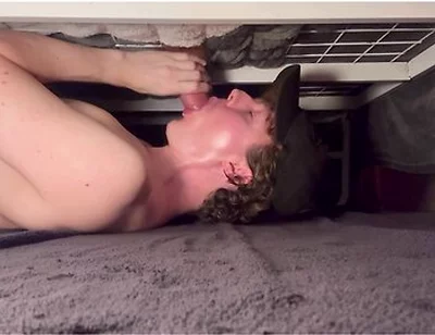 Milking Huge Cock Under Bed
